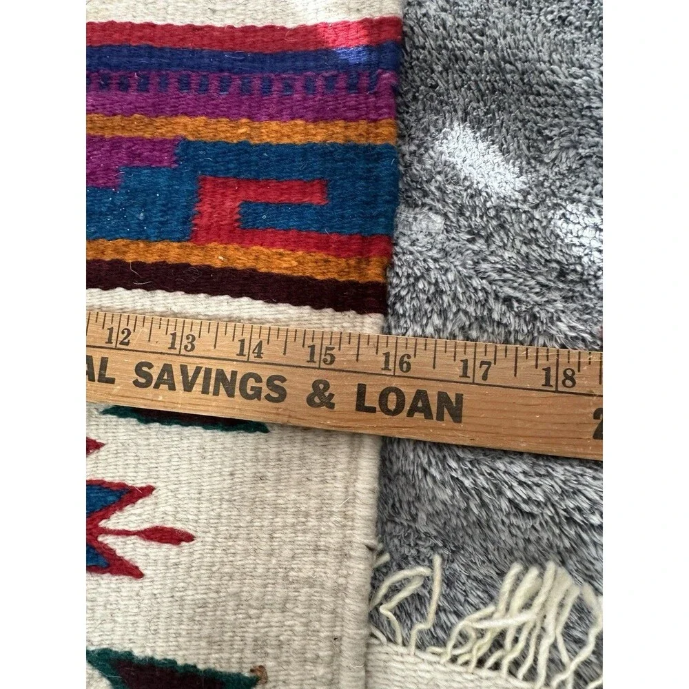 Handwoven Aztec Beige Wool Southwestern Design Placemats 20x16